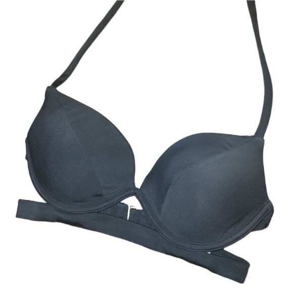 Victoria's Secret The Banded Hottie Halter Bikini Top Swimsuit Top 32D Black - Picture 5 of 10